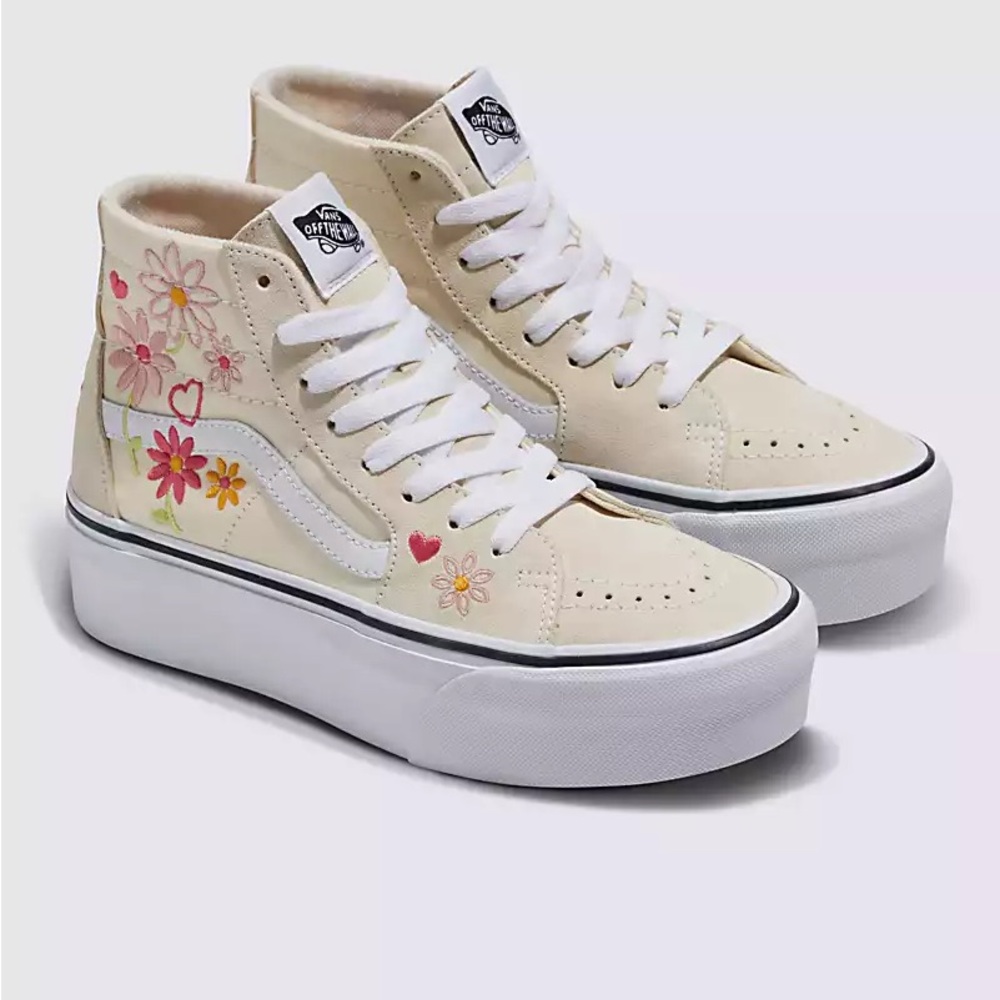 Vans Stylish Sk8-Hi Tapered Stackform White Sneakers 7.5 and 8.5womens
